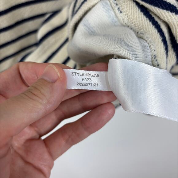 J.Crew Factory Striped raglan crewneck sweatshirt BS219 Nautical Preppy - Picture 9 of 9